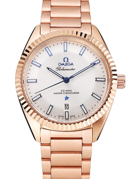 Omega Globemaster White Dial Rose Gold Case And Bracelet
