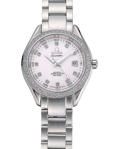 Omega Seamaster Aqua Terra White Dial Diamond Case Stainless Steel Bracelet  622448