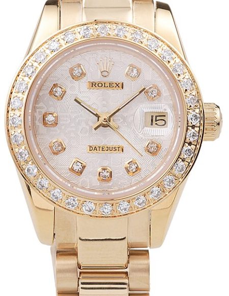 Rolex Datejust 18k Yellow Gold Plated Stainless Steel Diamond Plated 98076