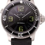 Swiss Blancpain 500 Fathoms Black Dial Stainless Steel Case Black Canvas Strap