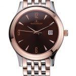 Jaeger LeCoultre Master Brown Dial Rose Gold Bezel Two Tone Band  622091