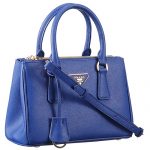 Prada Saffiano Small Leather Blue Bag