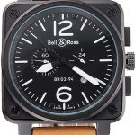 Bell and Ross BR 03-94 Black Dial Black Case Beige Leather Strap