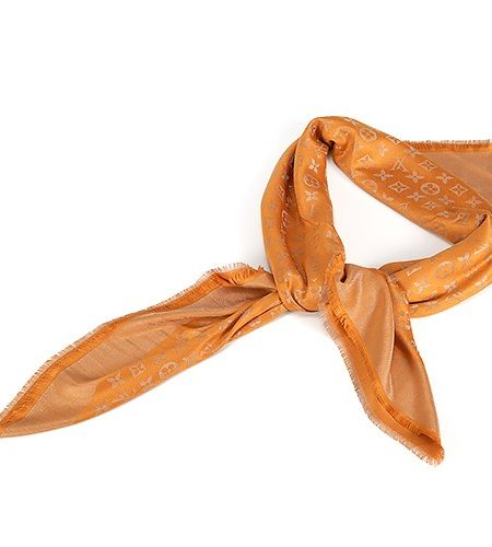 Louis Vuitton Monogram Silver Sunrise Cognac Shawl 621872