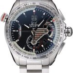 Tag Heuer Swiss Carrera Tachymeter Bezel Stainless Steel Black Dial