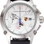 Porsche Design Indicator White Dial Steel Case Black Rubber Strap