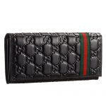 Gucci Signature Black Wallet With Web Detail