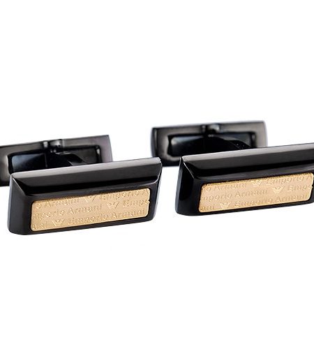 Emporio Armani Engraved Gold Cufflinks 700761