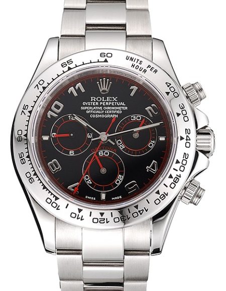 Swiss Rolex Daytona Stainless Steel Bracelet Black Dial 80296