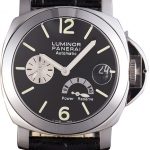 Panerai Luminor Power Reserve Black Dial Black Leather Bracelet