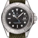 Rolex Yacht Master Green Dial Green Fabric Bracelet 1453869