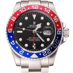 Swiss Rolex GMT Master II Black Dial Pepsi Bezel Stainless Steel Case And Bracelet 1453751