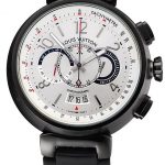 Louis Vuitton Tambour Essential Voyagez White Dial Black Case Black Rubber Strap