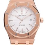 Swiss Audemars Piguet Royal Oak White Dial Rose Gold Case And Bracelet