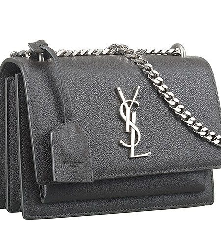 Saint Laurent Sunset Grey Leather Bag 18927385
