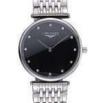 Longines La Grande Classique Stainless Steel Black Dial Diamond Markers Homme  622111