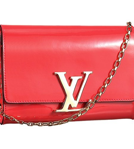 Louis Vuitton Chain Louise Patent Leather Bright Red