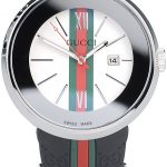 Gucci Black Rubber Band White Round Dial 2165-299