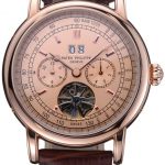 Patek Philippe Geneve Grand Complications Rose Dial Tourbillon Brown Leather Band  622158