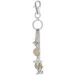 Louis Vuitton Diamond Encrusted logo silver bag charm 700824