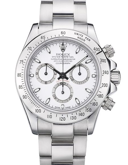 Swiss Rolex Daytona Stainless Steel Bracelet White Dial 80297