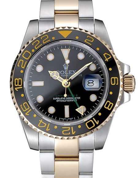 Swiss Rolex GMT Master Black Bezel Black Dial 80295