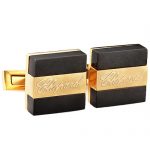 Chopard Logo Business Black And Gold Cufflinks 700668