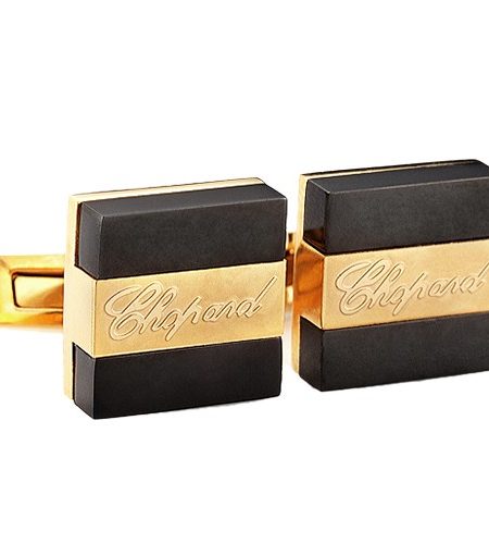 Chopard Logo Business Black And Gold Cufflinks 700668