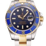 Swiss Rolex Submariner Blue Dial And Bezel Two Tone Steel Gold Bracelet