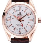 Omega Seamaster Planet Ocean GMT White Dial Rose Gold Case Brown Leather Band  622400