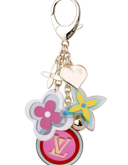 Louis Vuitton Replica Classic LV Multicolored Monogram & Gold Heart BaG Charm