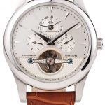 Jaeger Le Coultre Master Control Tourbillon White Dial Brown Leather Strap