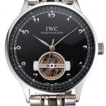 IWC Portugieser Tourbillon Black Dial Stainless Steel Case Two Tone Black Steel Bracelet