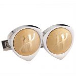 Hublot Triangle Shape Silver And Gold Cufflinks 700662