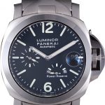 Panerai Luminor Power Reserve Black Dial Brushed Stainless Steel Bracelet
