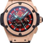 Swiss Hublot Big Bang Limited Edition Black And Red Dial Gold Case Black Leather Strap  62289