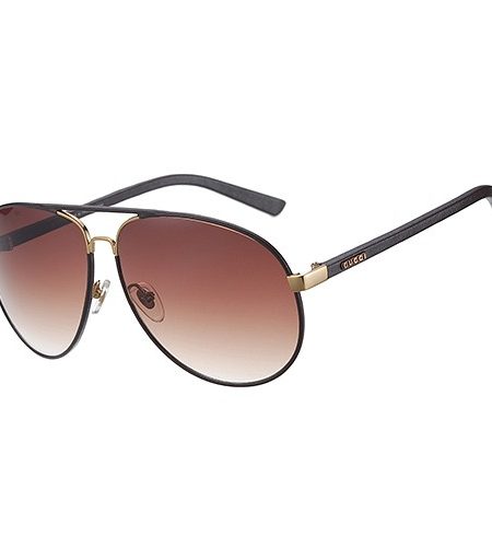 Gucci Specialized Fit Aviator Black Temples Sunglasses 308474