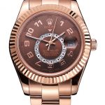 Rolex Sky Dweller Brown Dial Rose Gold Case Ad Bracelet