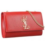 Saint Laurent Metallic Stars Logo Chain Shoulder Red Bag  18927400