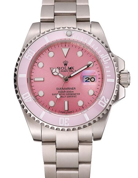 Swiss Rolex Submariner Pink Dial Pink Bezel Stainless Steel Bracelet 1453980