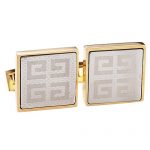Givenchy Gold Cufflinks With White Logo 700700
