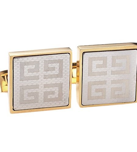 Givenchy Gold Cufflinks With White Logo 700700