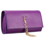 Saint Laurent Cassandre Tassel Purple Clutch 608320