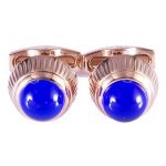 Cartier Replica Blue Kyanite Cabachon Rose-Gold Plated Cufflinks