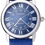 Swiss Cartier Ronde Solo Stainless Steel Case Blue Dial Roman Numerals  622193