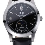 Jaeger LeCoultre Master Black Dial Black Leather Band Stainless Steel Bezel  622079