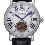 Cartier Rotonde Flying Tourbillon Diamonds White Dial 621954