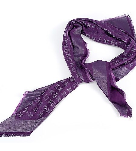 Louis Vuitton Monogram Silver Sunrise Purple Shawl 621867