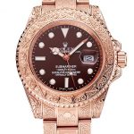 Swiss Rolex Submariner Skull Limited Edition Brown Dial Rose Gold Case And Bracelet 1454087