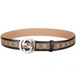 Gucci Beige Leather Belt with Interlocking G Buuckle